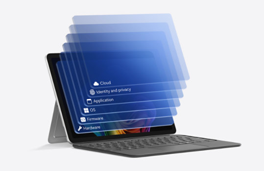 Device showing layers of security